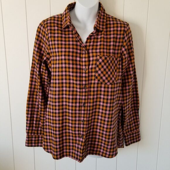 Old Navy Flannel Top The Classic Shirt Womens Size Small - Picture 1 of 8